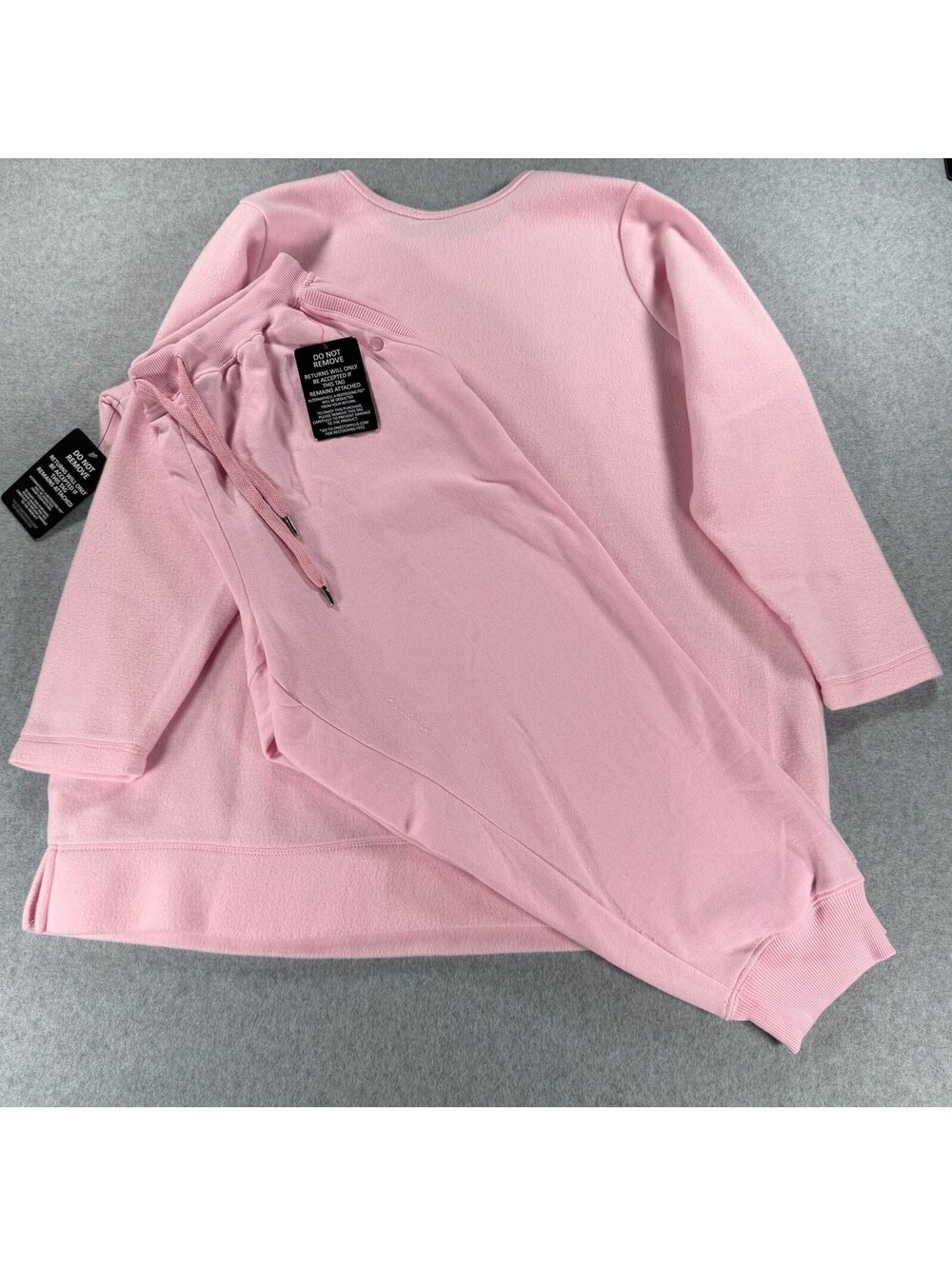 Woman Within Pink Petite Sweatshirt and Jogger Set Size L and 1X